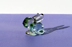 Handmade Clear Glass Bunny Figurine: Flame Work Sculpture, 3.5"