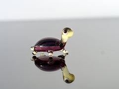 Small Glass Turtle - Purple Turtle Gift - Tiny Glass Animal - Turtle Figurine Decor Gifts for Women - Miniature Glass Animal