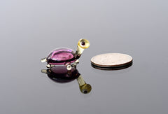 Tiny Glass Turtle Figurine: Purple Miniature Character