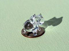 Lampwork Glass Hippopotamus Miniature: Whimsical Hippo Figurine