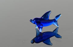 Cobalt Blue Glass Dolphin: Tiny Lampwork Figurine