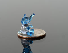 Miniature Glass Animals, Elephant Ornament, Elephant Figurine, Glass Elephant, Elephant Gifts, Tiny Glass Animals, Blue Glass Elephant, Art