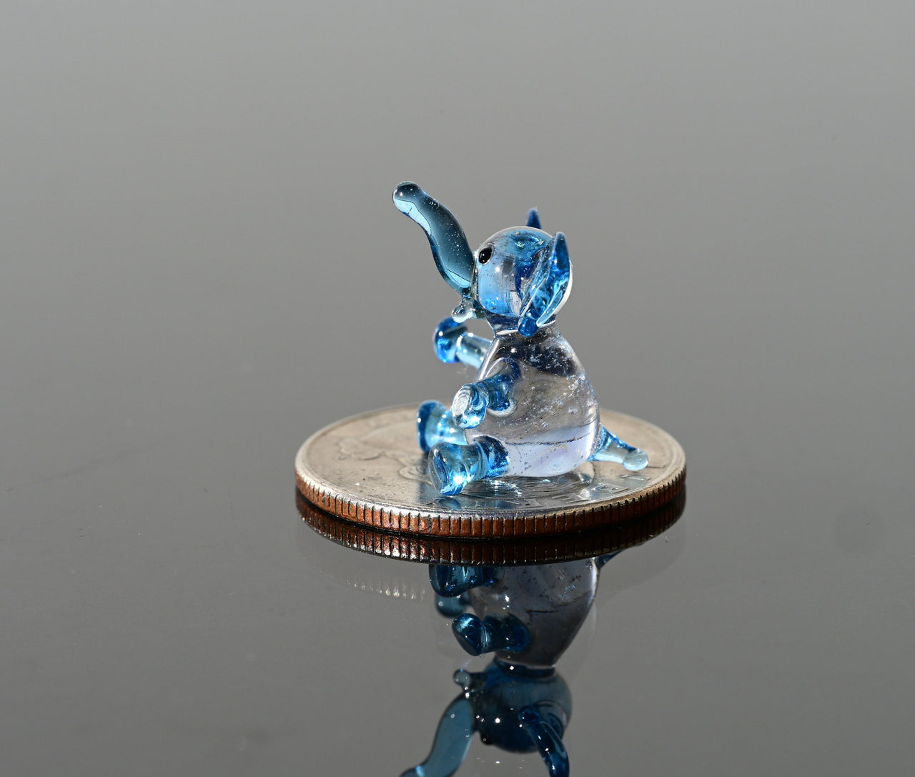 Miniature Glass Animals, Elephant Ornament, Elephant Figurine, Glass Elephant, Elephant Gifts, Tiny Glass Animals, Blue Glass Elephant, Art