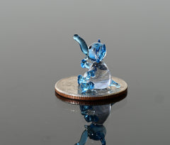 Miniature Glass Animals, Elephant Ornament, Elephant Figurine, Glass Elephant, Elephant Gifts, Tiny Glass Animals, Blue Glass Elephant, Art