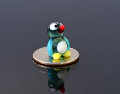 Handmade Tiny Penguin Figurine: Whimsical Glass Collectible Sculpture
