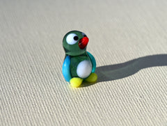 Handmade Tiny Penguin Figurine: Whimsical Glass Collectible Sculpture