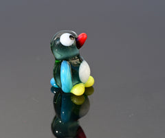 Handmade Tiny Penguin Figurine: Whimsical Glass Collectible Sculpture