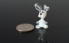 Tiny Glass Bunny Figurine: Lampwork Miniature, Whimsical Gift