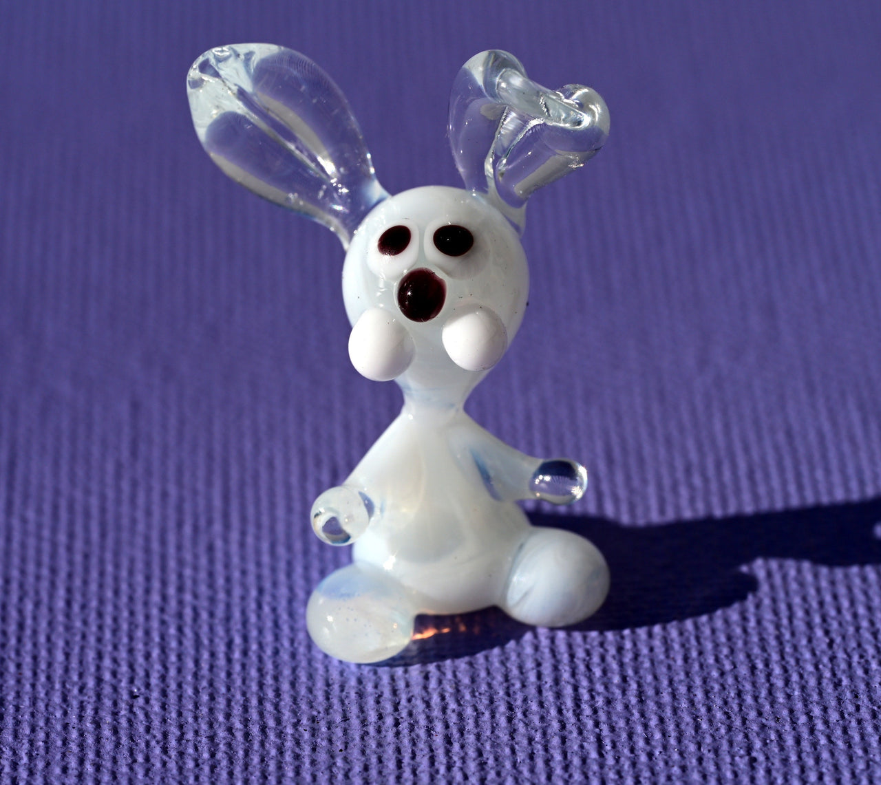 Tiny Glass Bunny Figurine: Lampwork Miniature, Whimsical Gift