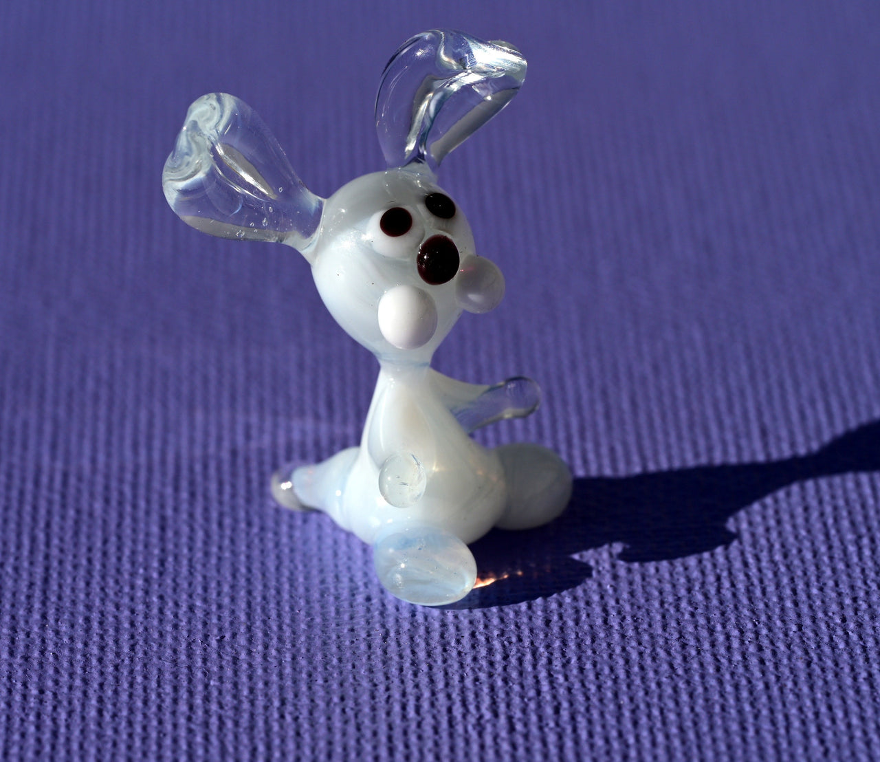 Tiny Glass Bunny Figurine: Lampwork Miniature, Whimsical Gift