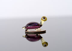 Small Glass Turtle - Purple Turtle Gift - Tiny Glass Animal - Turtle Figurine Decor Gifts for Women - Miniature Glass Animal