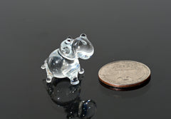 Lampwork Glass Hippopotamus Miniature: Whimsical Hippo Figurine
