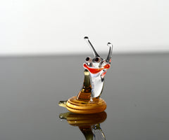 Lampwork Glass Snail Miniature: Whimsical Tiny Figurine