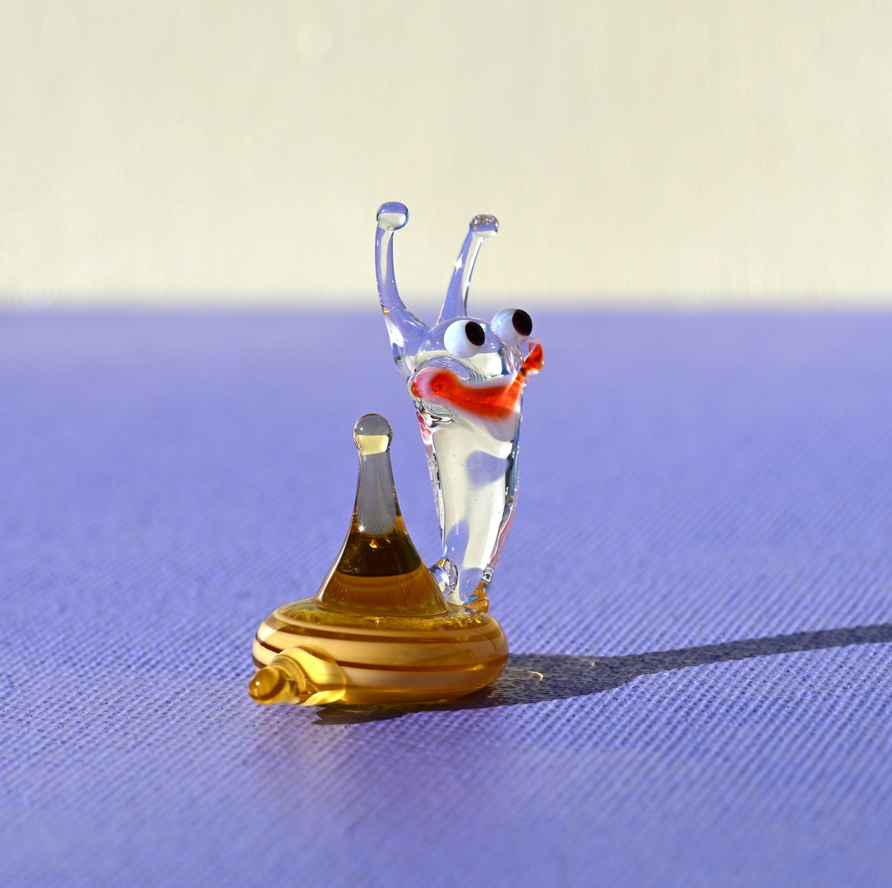 Lampwork Glass Snail Miniature: Whimsical Tiny Figurine