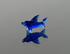 Cobalt Blue Glass Dolphin: Tiny Lampwork Figurine