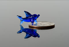 Cobalt Blue Glass Dolphin: Tiny Lampwork Figurine