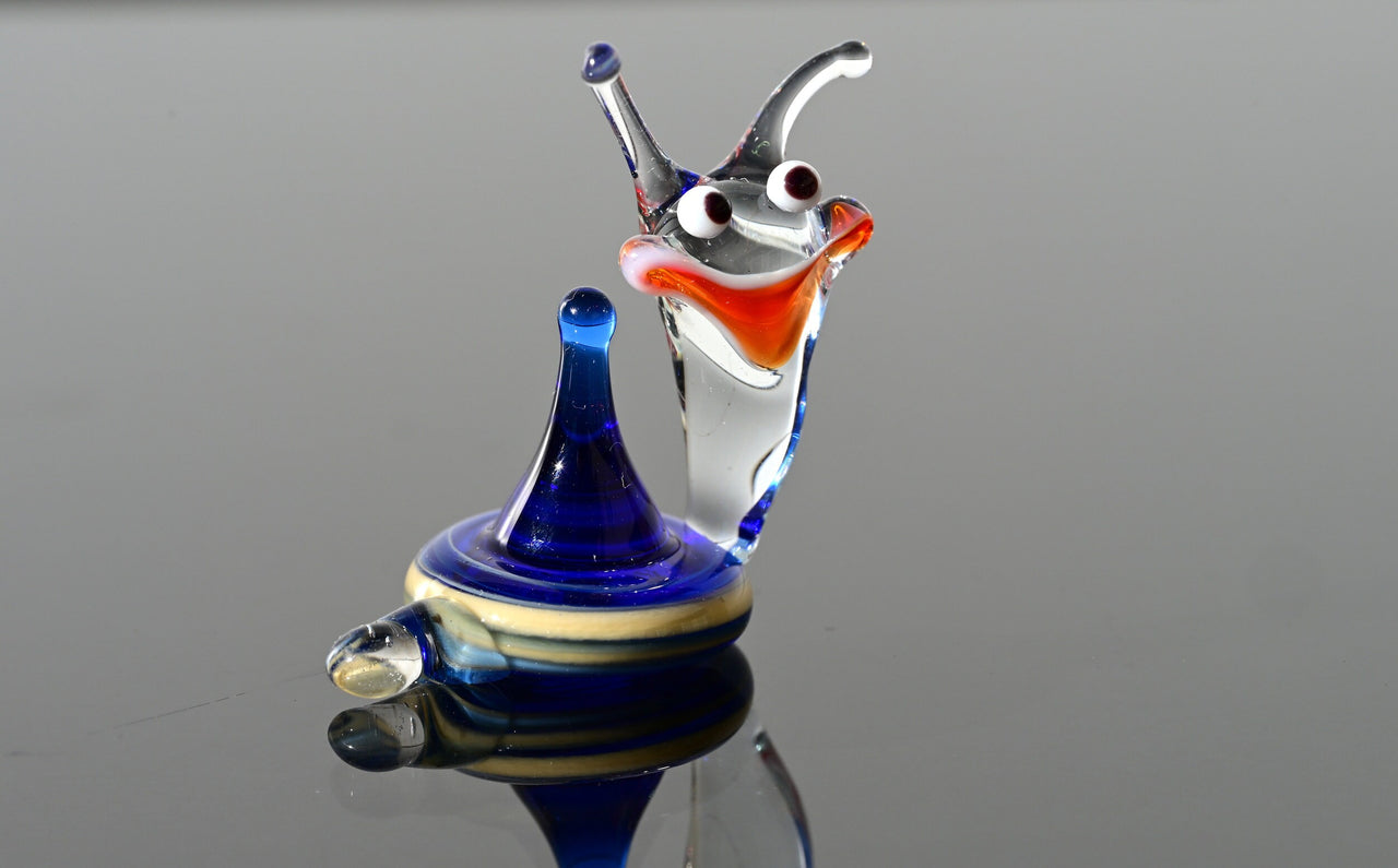 Glass Snail, Tiny Glass Animals, Snail, Whimsical Decor, Blue Glass Snail, Snail Decor, Mini Glass Animals, Snail Gifts, Glass Animals