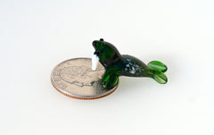 Hand-Blown Glass Walrus Miniature: Lampwork Figurine