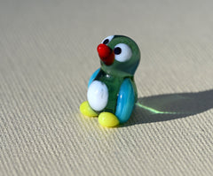 Handmade Tiny Penguin Figurine: Whimsical Glass Collectible Sculpture