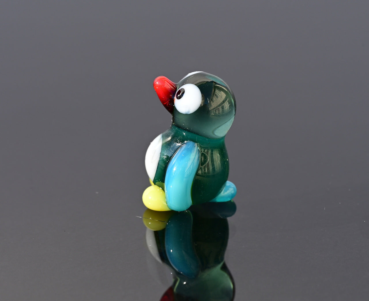 Handmade Tiny Penguin Figurine: Whimsical Glass Collectible Sculpture