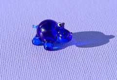 Hippo Tiny Glass Animals, Miniature Glass Animals, House Hippo Gifts, Glass Animal Figurines, Safari Animals, Violet Glass