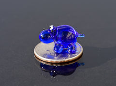 Hippo Tiny Glass Animals, Miniature Glass Animals, House Hippo Gifts, Glass Animal Figurines, Safari Animals, Violet Glass