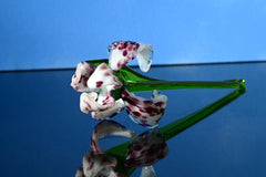 Handmade Leopard Glass Iris Flower: Collectible Art Sculpture