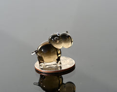 House Hippo Figurine, Tiny Glass Animals, Hippo Gifts, Hippopotamus, Mini Glass Animals, Safari Animals, Hippo Figurine, Hippo Gift for Her