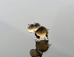 House Hippo Figurine, Tiny Glass Animals, Hippo Gifts, Hippopotamus, Mini Glass Animals, Safari Animals, Hippo Figurine, Hippo Gift for Her