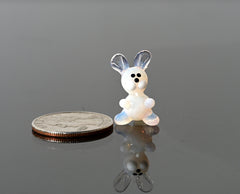 Hand Blown Glass Bunny Figurine: Miniature Collectible Rabbit Sculpture
