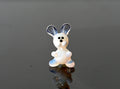 Hand Blown Glass Bunny Figurine: Miniature Collectible Rabbit Sculpture