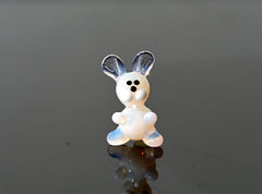 Hand Blown Glass Bunny Figurine: Miniature Collectible Rabbit Sculpture