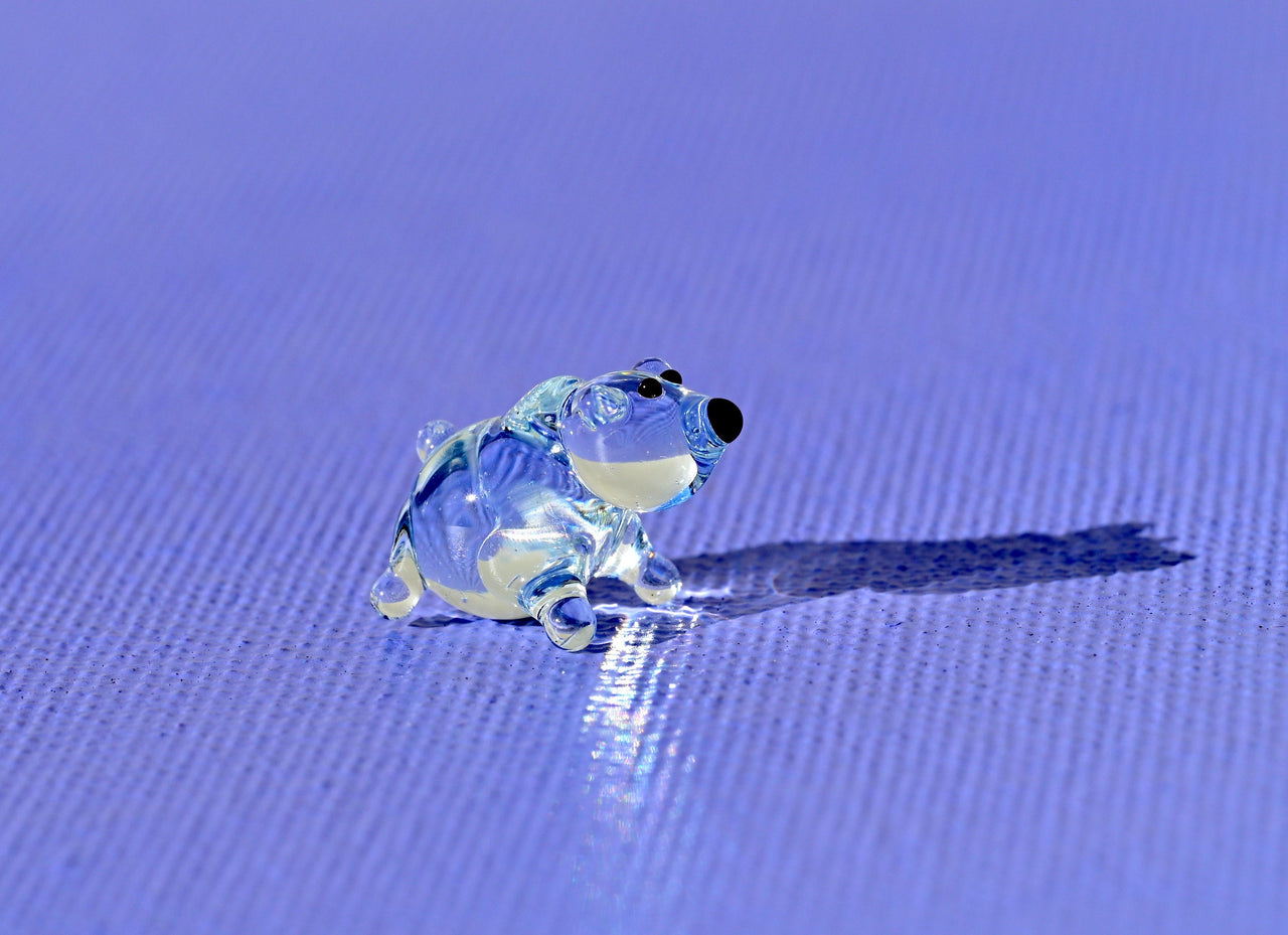 Tiny Glass Bear Figurine: Lampwork Miniature Animal