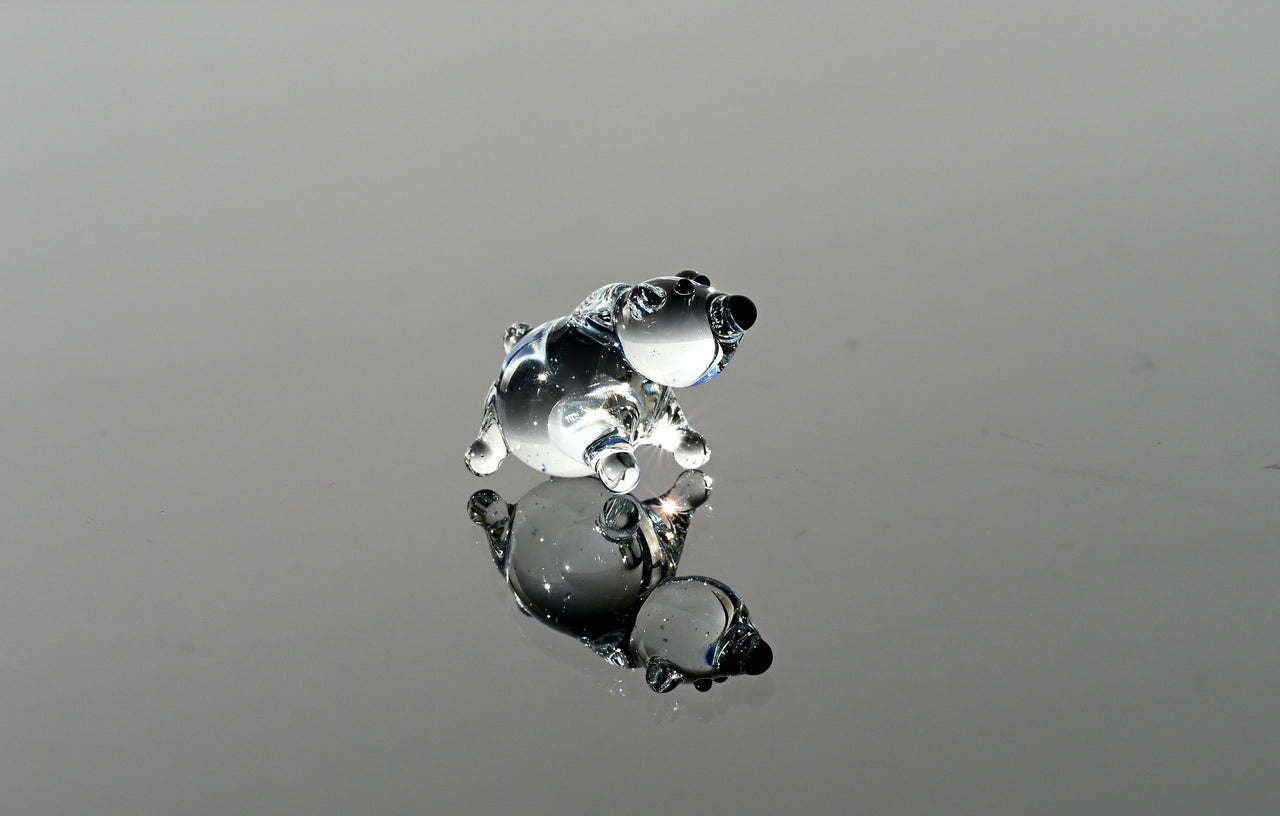 Tiny Glass Bear Figurine: Lampwork Miniature Animal