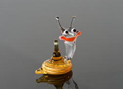 Lampwork Glass Snail Miniature: Whimsical Tiny Figurine