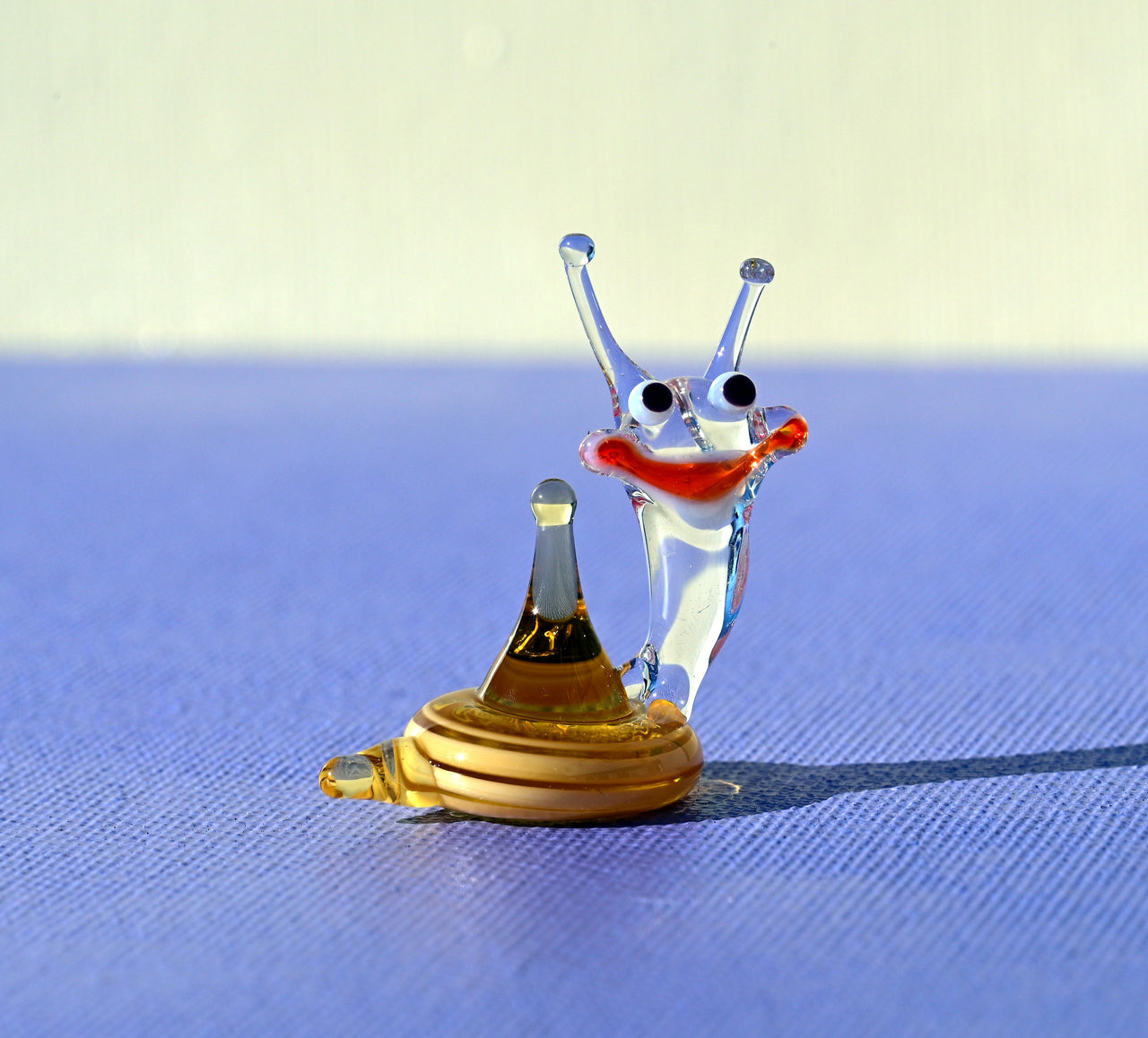 Lampwork Glass Snail Miniature: Whimsical Tiny Figurine