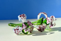 Handmade Leopard Glass Iris Flower: Collectible Art Sculpture