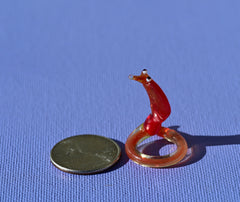 Tiny Glass Animals, Glass Snake Charm Decor, Red Cobra, Year of the Snake, Miniature Glass Animals, Snake Art,