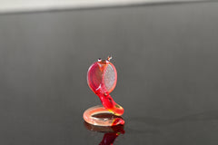 Red Glass Snake Miniature: Red Whimsical Cobra Figurine