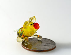 TinyGlass Pig Figurine: Whimsical Amber Sculpture