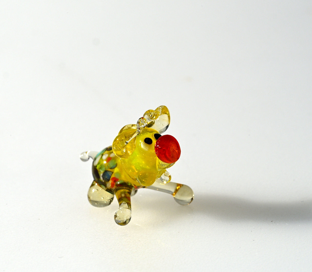 TinyGlass Pig Figurine: Whimsical Amber Sculpture