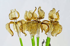 Glass Iris, Long Stem Glass Flowers, Glass Flowers Bouquet, Glass Birth Month Flower, Spring Decor Art, Forever Flowers, Mothers Day Gifts