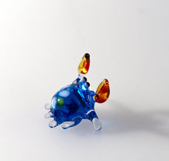 Tiny Glass Animals, Glass Crab, Blue Crab, Mini Glass Animals, Summer Decor, Crab Decor, Sea Animals, Hand Blown Glass, Glass Animals, Crabs
