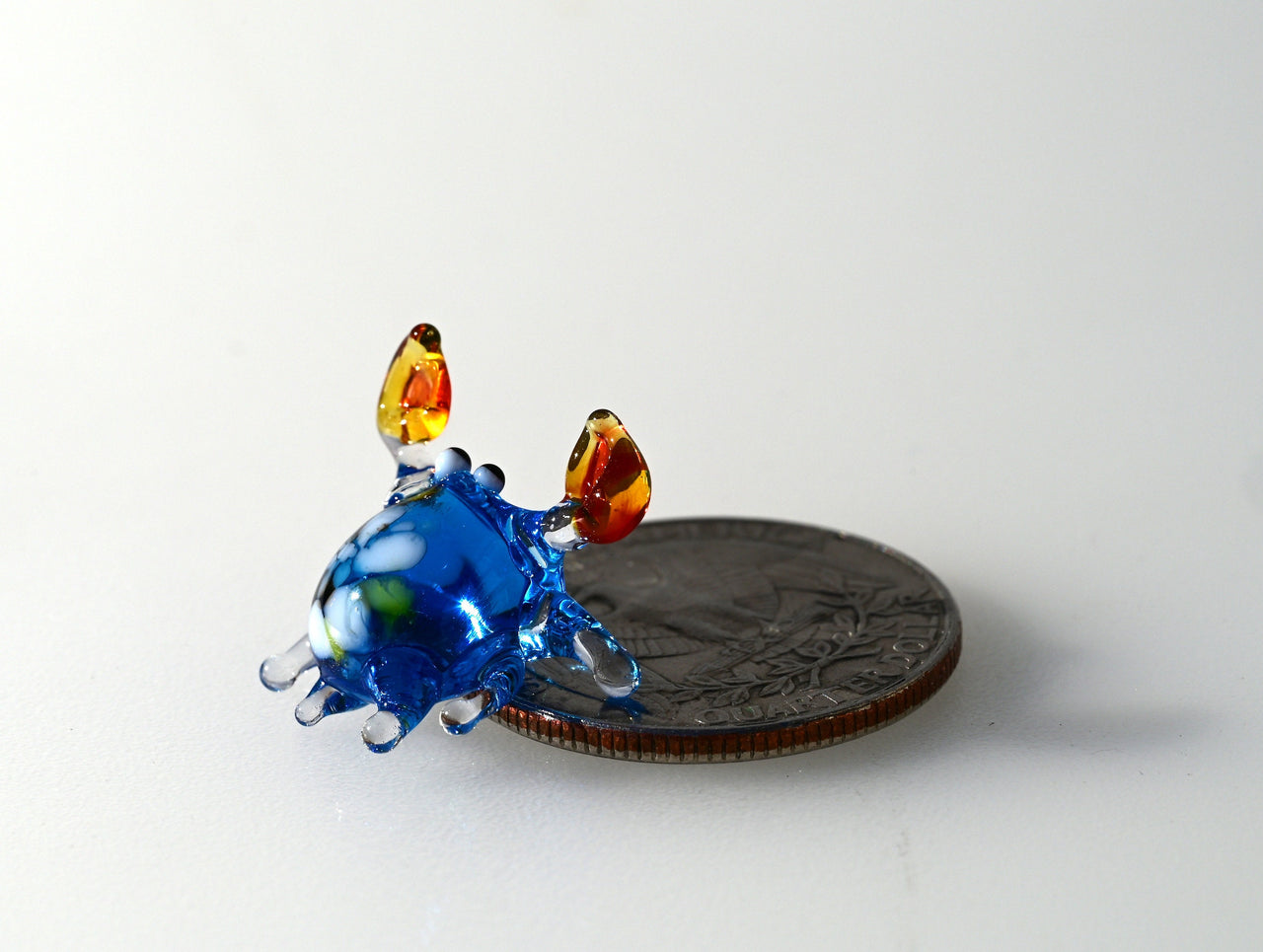 Tiny Glass Animals, Glass Crab, Blue Crab, Mini Glass Animals, Summer Decor, Crab Decor, Sea Animals, Hand Blown Glass, Glass Animals, Crabs