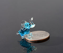 Baby Elephant, Blue Glass Elephant, Elephant Gifts, Tiny Glass Animals, Elephant Figurine, Glass Animals, Mini Glass Animals, Art, Decor
