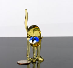 Glass Cat Figurine, Cat Statue, Glass Cat, Cat Figure, Cat Art, Glass Sculpture, Large Cat Statue, Glass Animals, Glass Figures, Cats