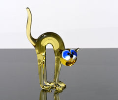 Glass Cat Figurine, Cat Statue, Glass Cat, Cat Figure, Cat Art, Glass Sculpture, Large Cat Statue, Glass Animals, Glass Figures, Cats