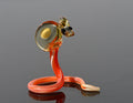 Gracious orange-yellow art glass Cobra, whimsical, character from Glass Menagerie, precious gift.