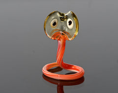 Gracious orange-yellow art glass Cobra, whimsical, character from Glass Menagerie, precious gift.