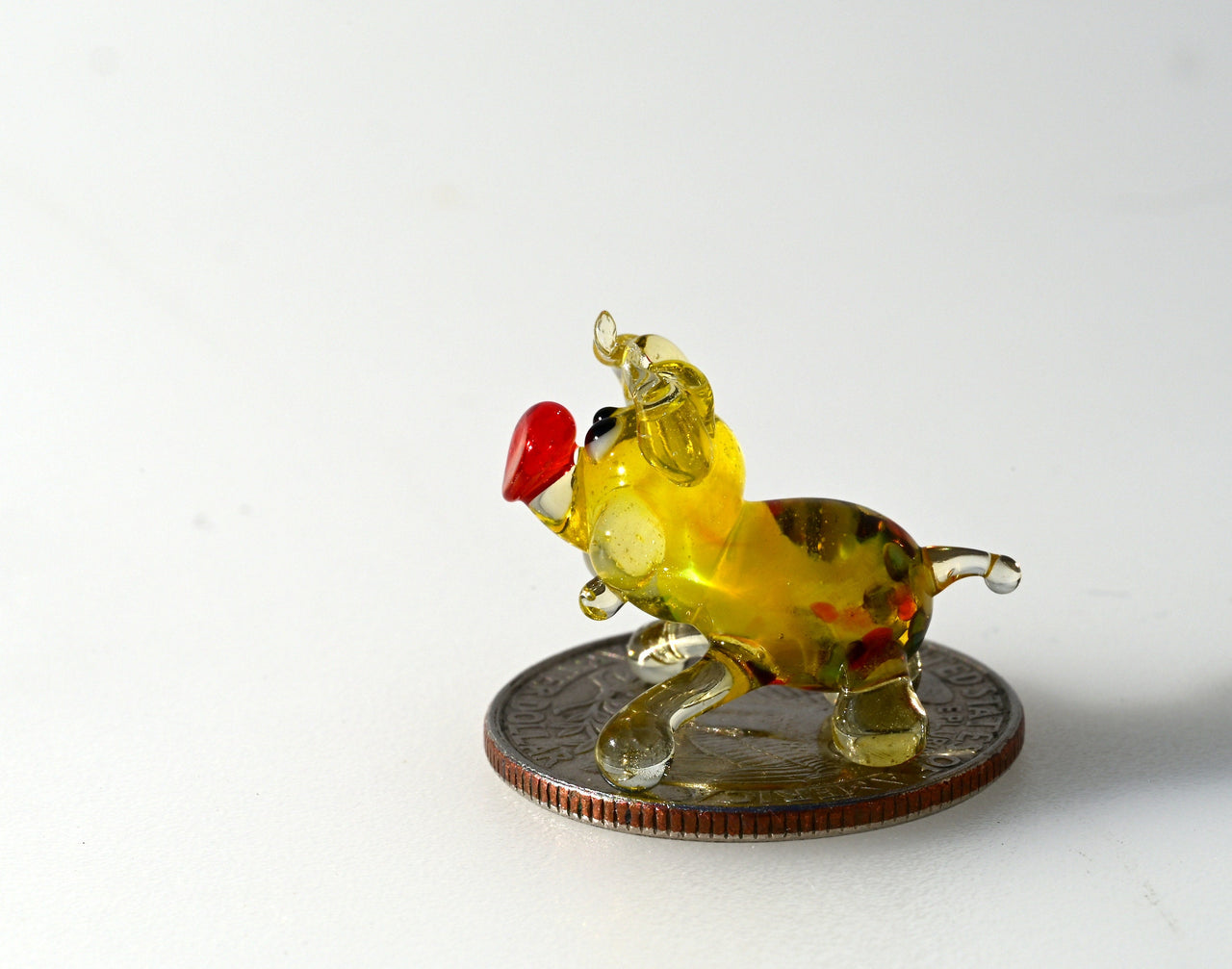 Glass Pig Figurine, Tiny Glass Animals, Mini Glass Animals, Pig Figurine, Pig Decor, Glass Figurines, Hand Blown Glass, Tiny Glass Figurines